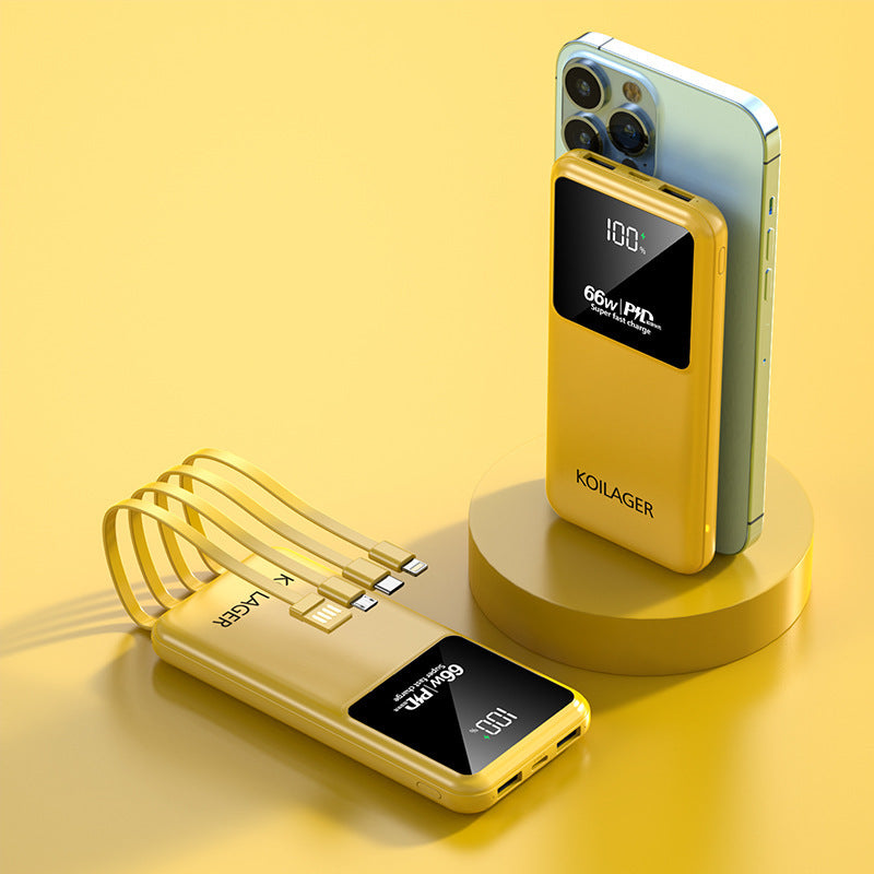 Multifunktionale Powerbank mit Integrierten Ladekabeln und Lcd-Anzeige Brehn