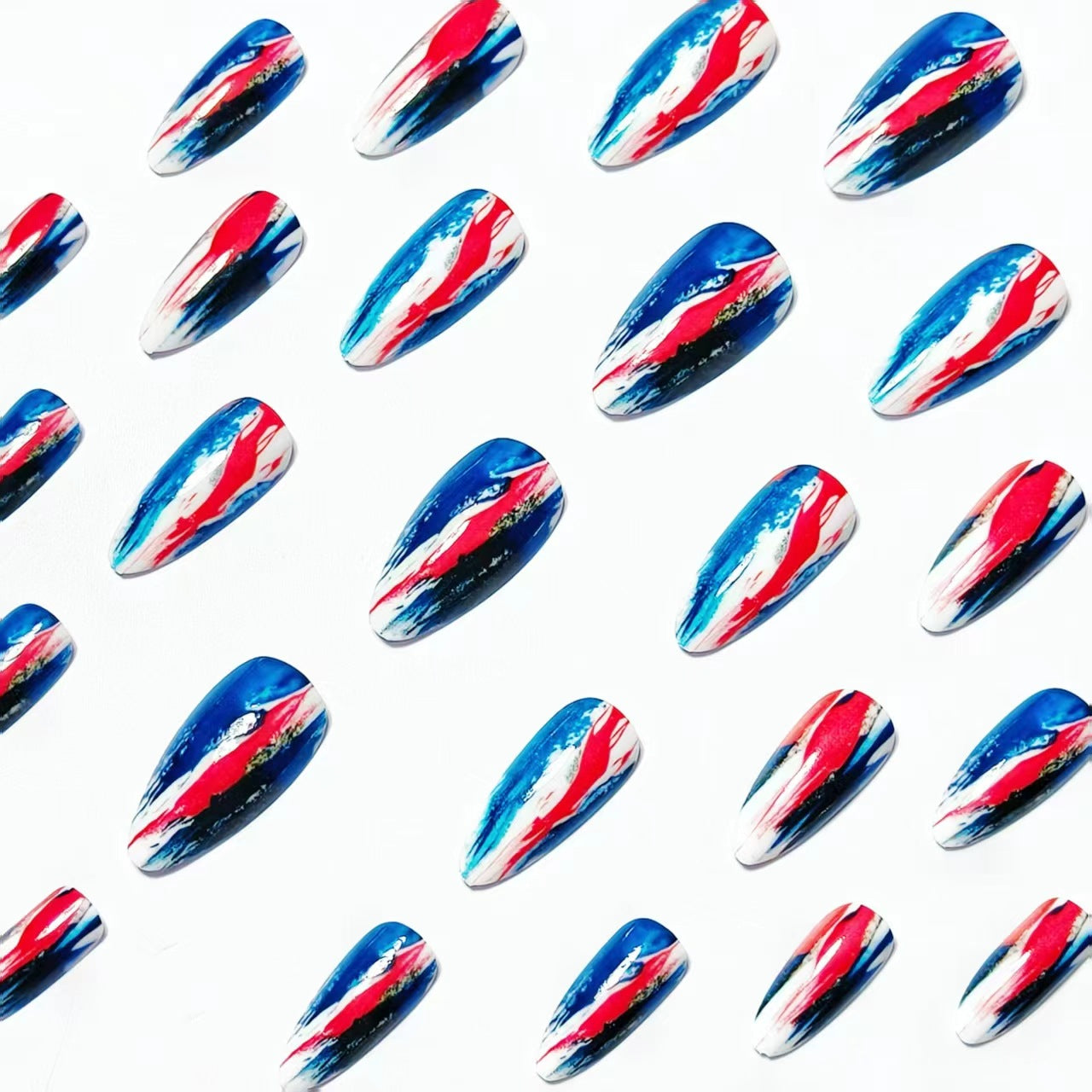 Künstliche Nagelkunst mit Abstraktem Farbdesign Brehn
