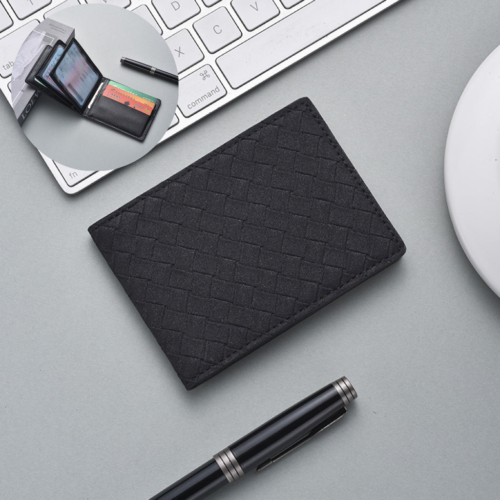Stylische Woven Leather Cardholder Brehn