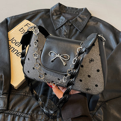 Klassische Polka-Dot Handgefertigte Schultertasche