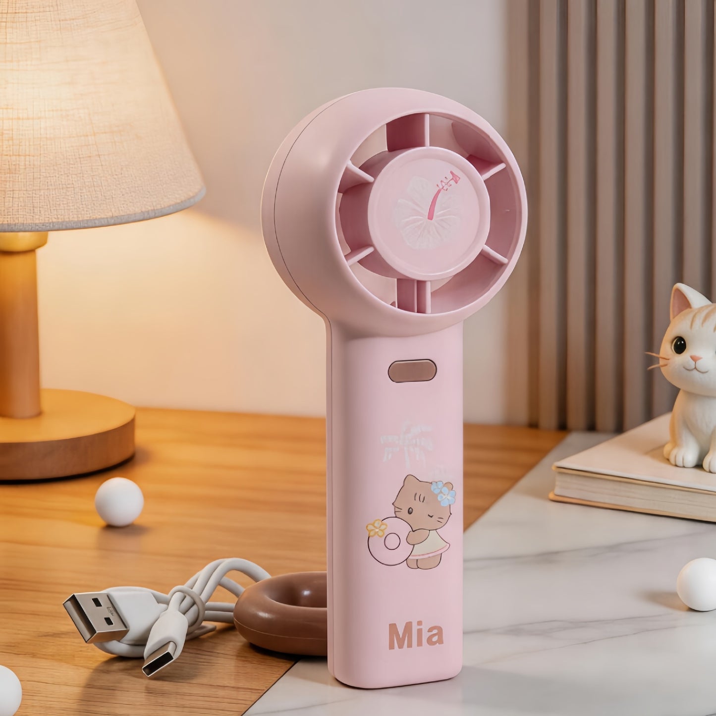 Damen tragbarer Handventilator mit individueller Charaktergestaltung Brehn