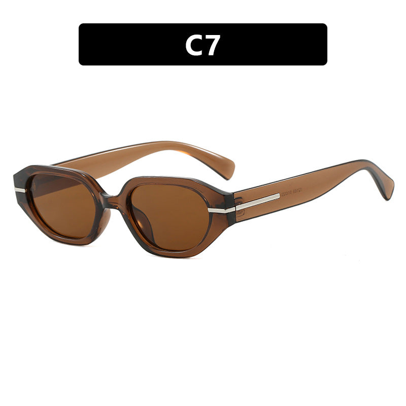 Damen stilvolle geometrische Sonnenbrille mit verspiegelten Gläsern und einzigartigem Rahmen Brehn