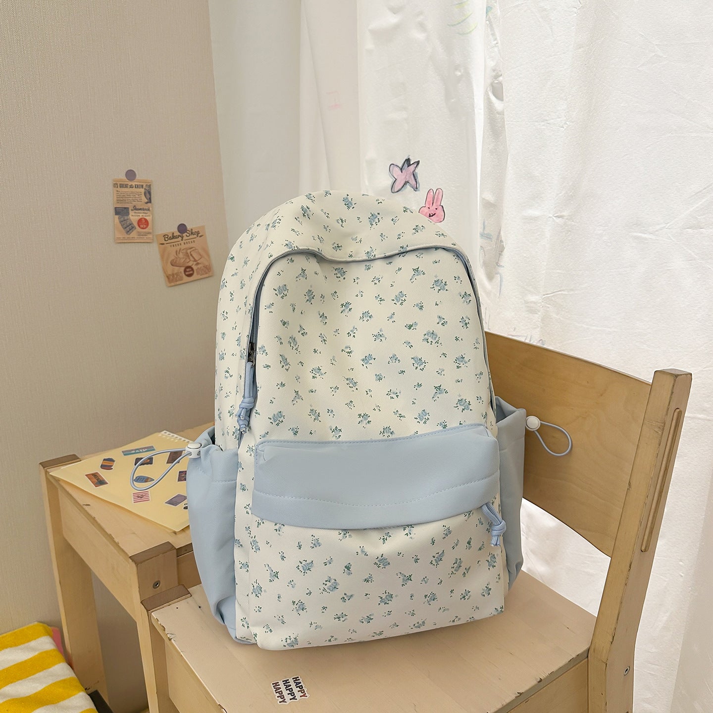Blumenmuster Schulrucksack