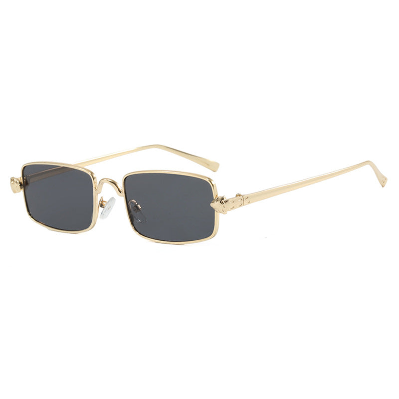 Damen elegante quadratische Sonnenbrille mit luxuriösem Metallrahmen und UV-Schutz Brehn