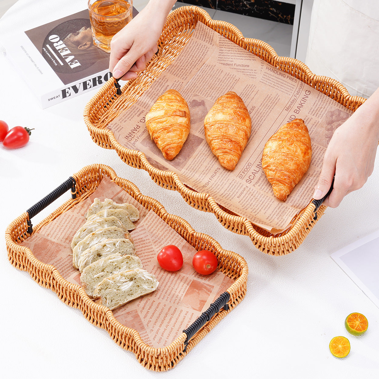 Woven Decorative Serving Tray Brehn