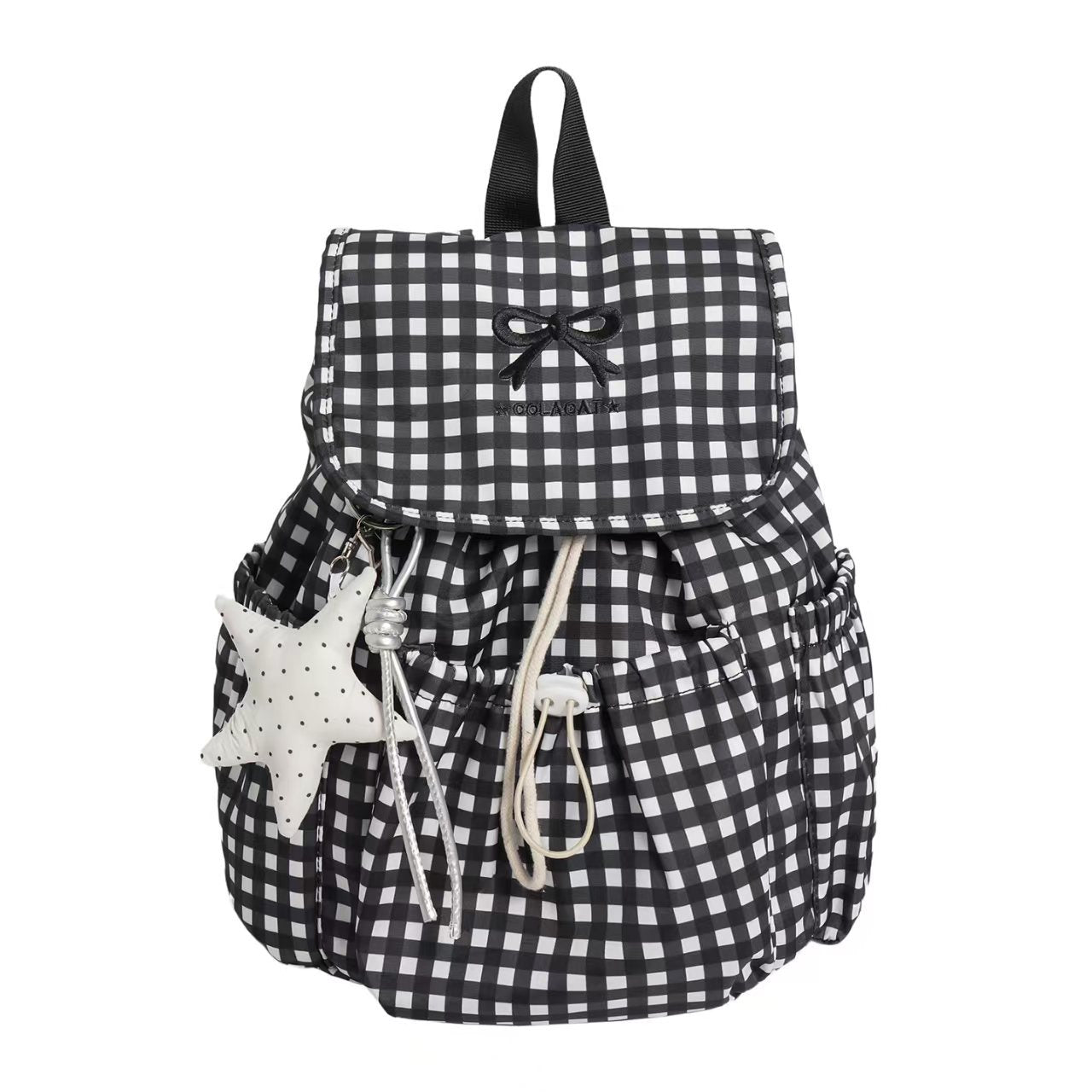 Süßer Gingham-Druck Rucksack Brehn