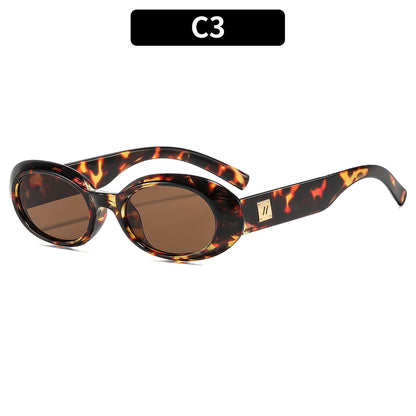 Elegante Retro-Ovalrahmen-Sonnenbrille