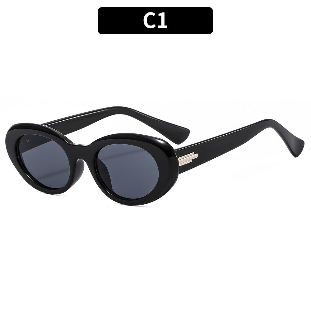 Cat-Eye Rahmen Sonnenbrille mit dekorativem Akzent