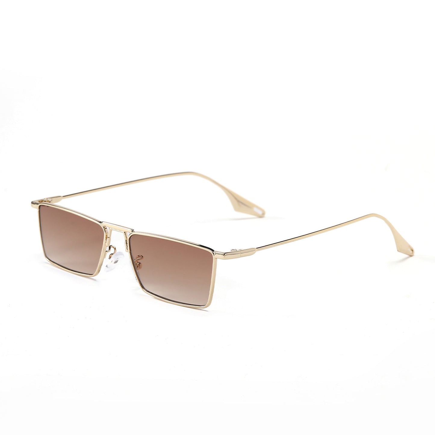 Damen elegante quadratische Sonnenbrille mit schmalem Metallrahmen und UV-Schutz Brehn