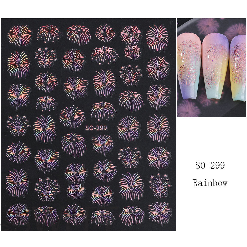 Laser Multi-Design Nagel Kunst Aufkleber Blatt