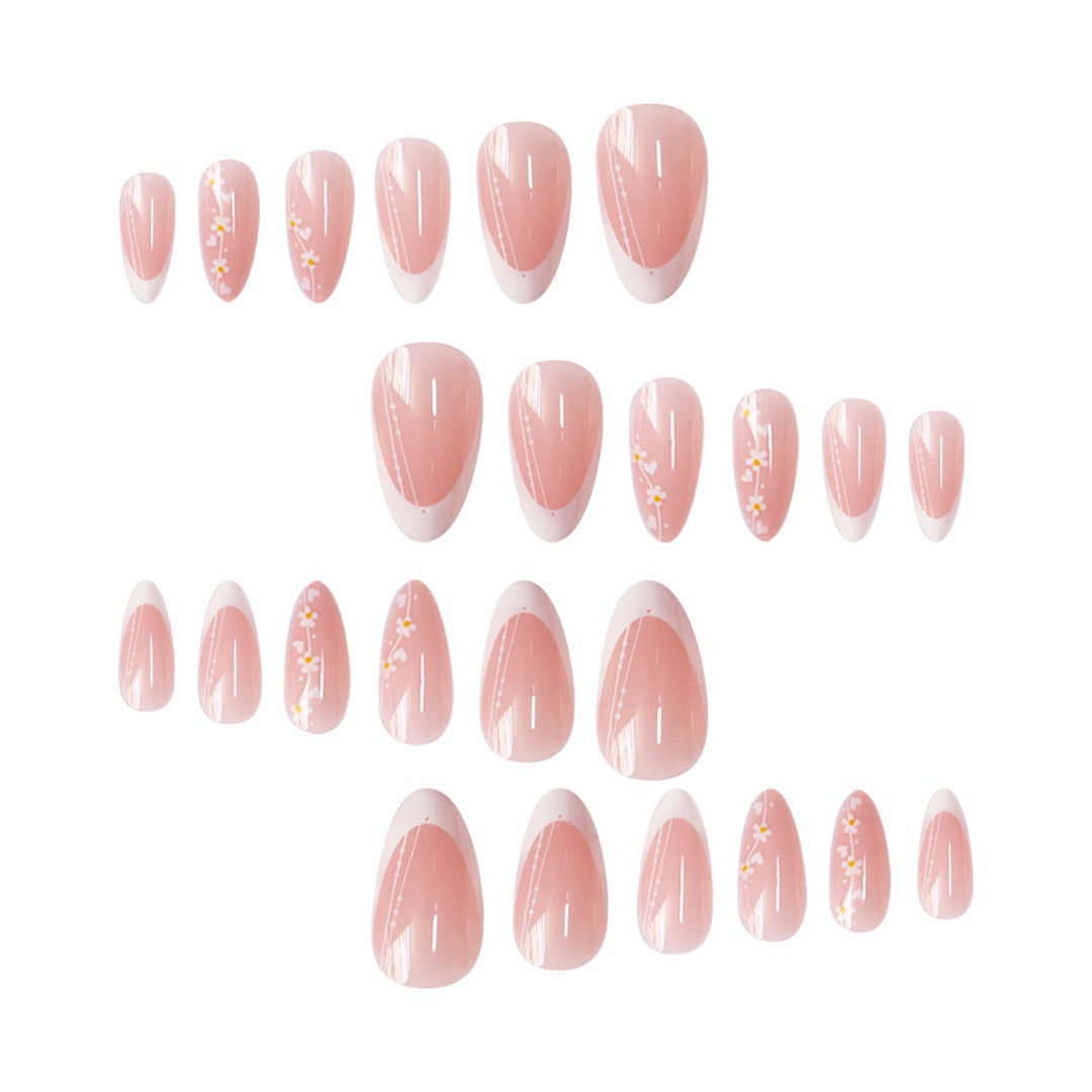 Künstlerisches florales Farbverlauf Press-On Nagelset Brehn