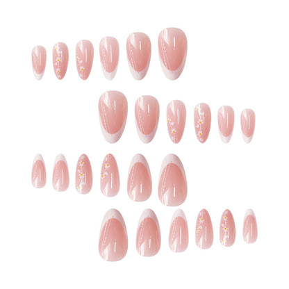 Künstlerisches florales Farbverlauf Press-On Nagelset Brehn