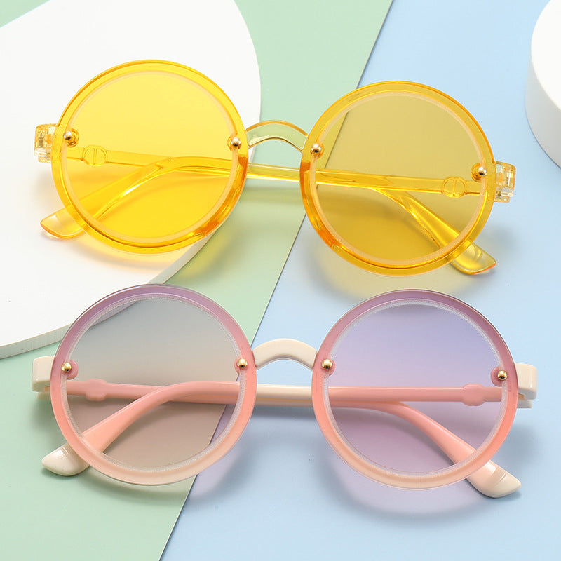Damen Runde Sonnenbrille mit transparentem Rahmen Brehn