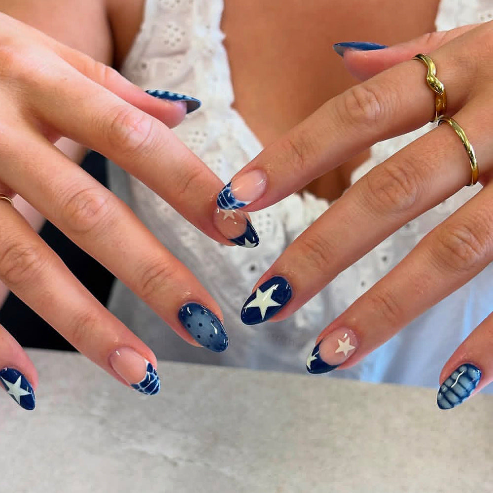 Künstlerisches vom Ozean inspiriertes Press-On Nagelset Brehn