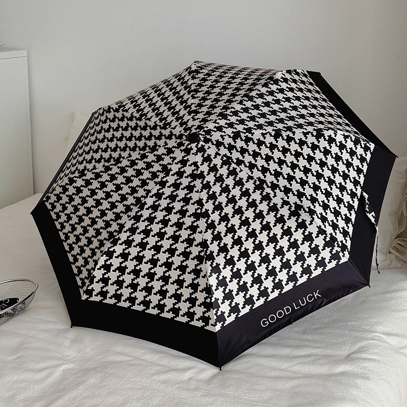 Damen Faltbarer Regenschirm mit modernem Wellenmuster Brehn