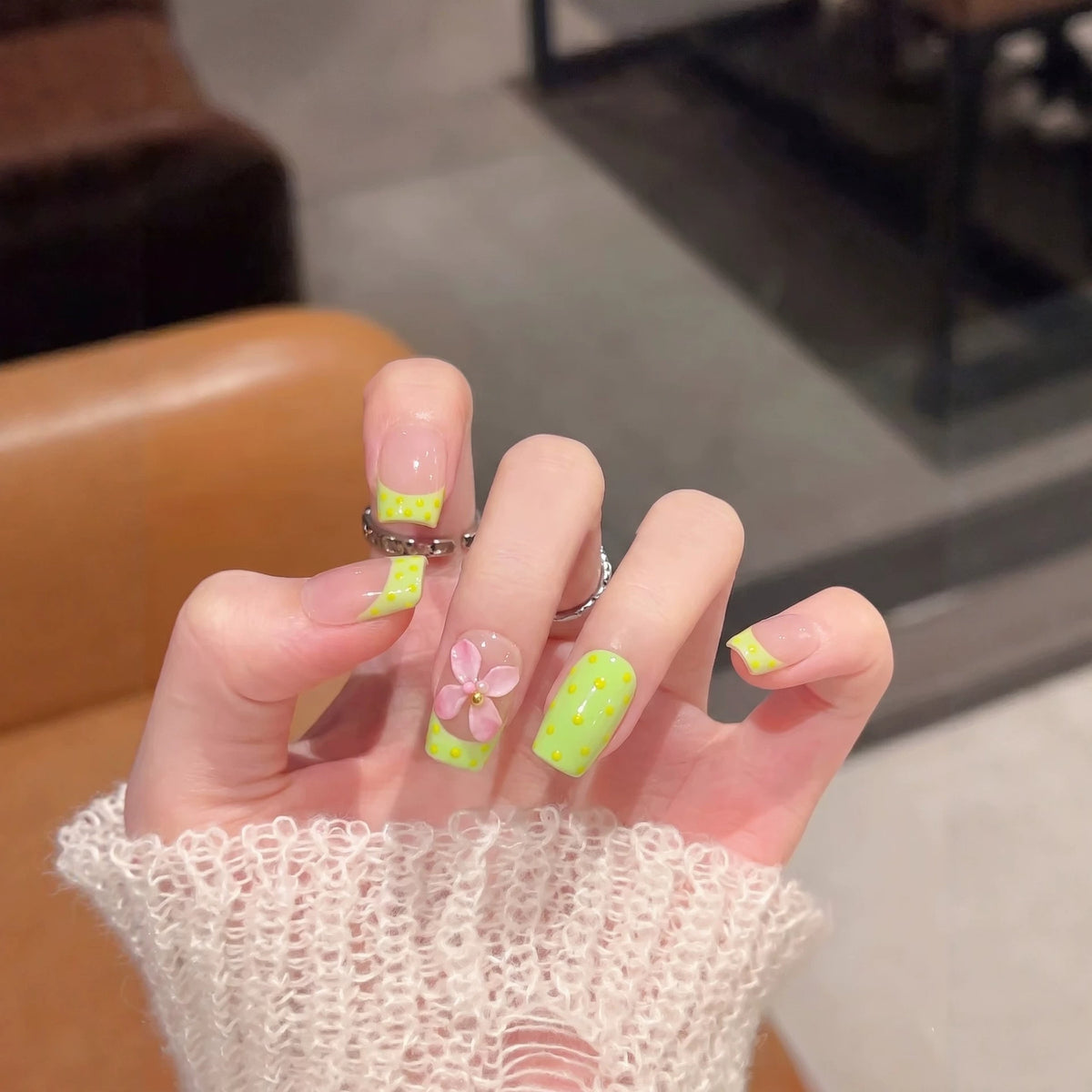 Acryl Floral Design Press-On Nagel Set Brehn