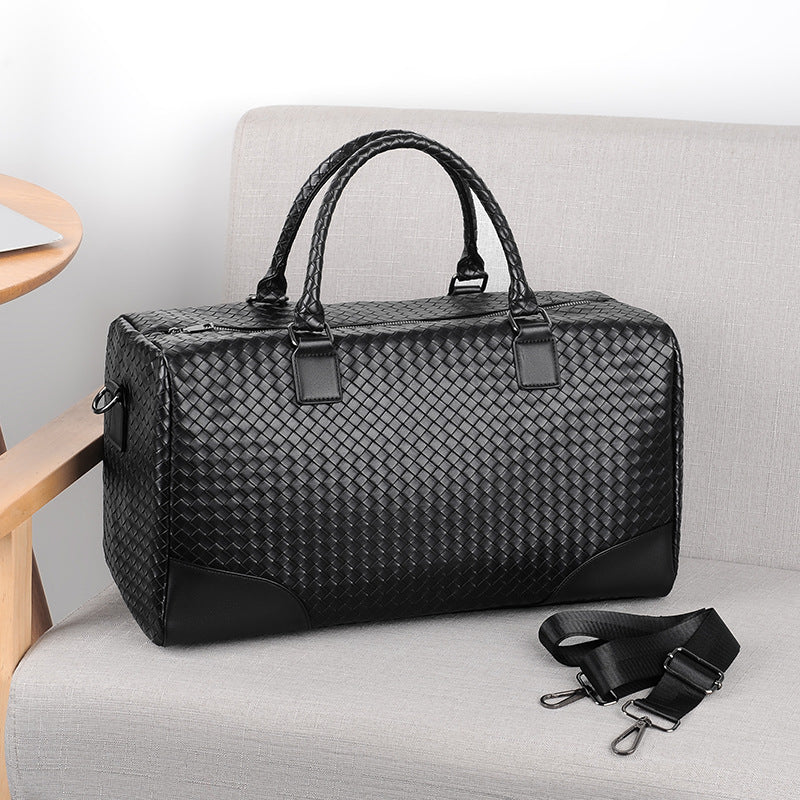 Woven Leather Travel Duffel Brehn