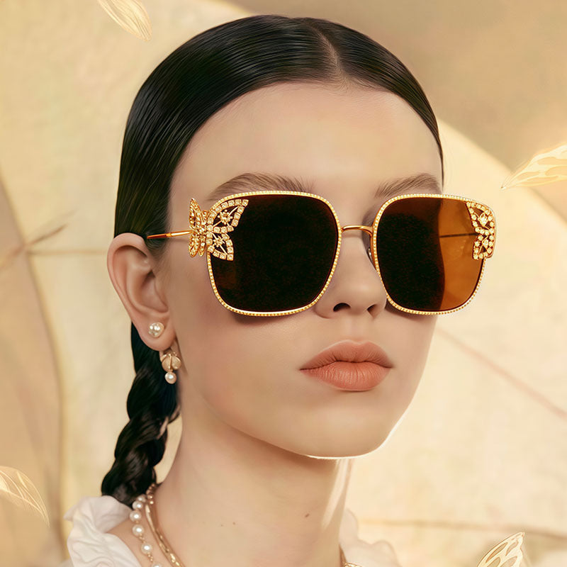 Damen extravagante Brille mit funkelnden Akzenten Brehn