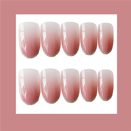 Glänzendes French Tip Press-On Nails Set Brehn