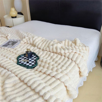 Damen Plüsch Tagesdecke mit strukturiertem Design Brehn