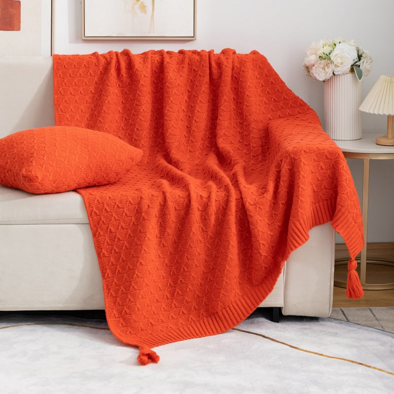 Gemütliche Strick-Wurfdecke