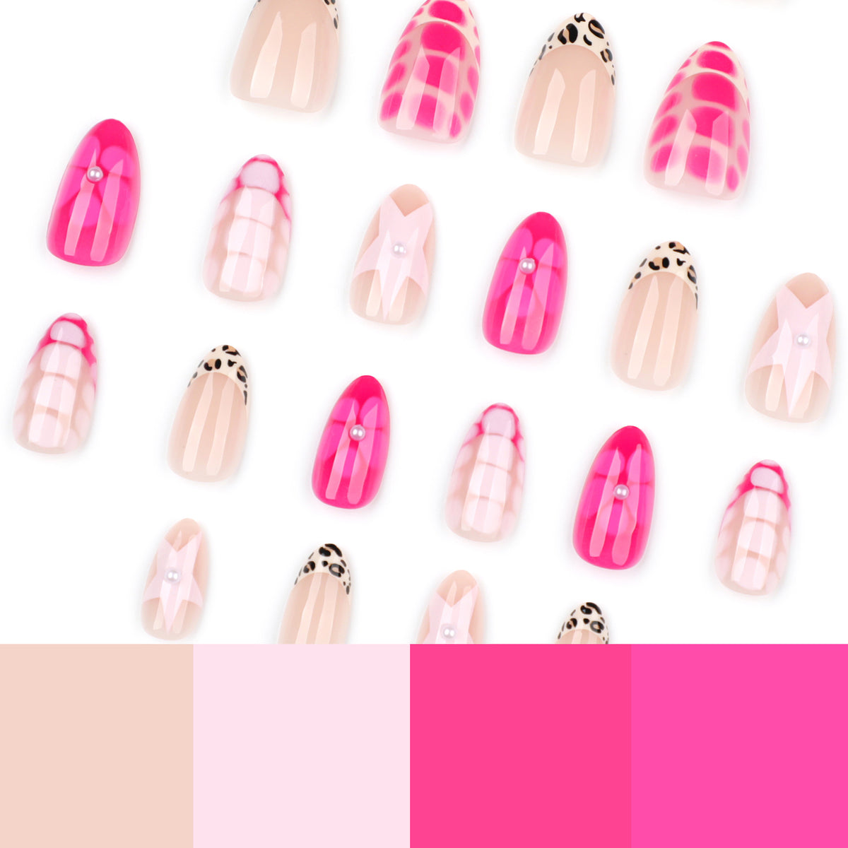 Kunstvolle Nagelkunst mit buntem Design und Glitzerakzenten Brehn