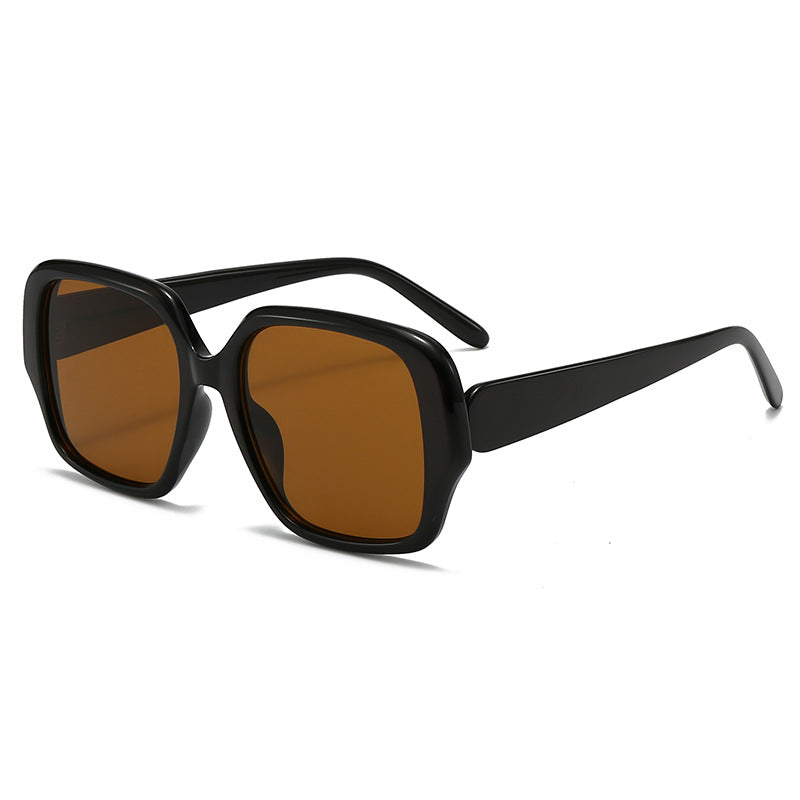 Damen modische quadratische Sonnenbrille mit breitem Rahmen Brehn
