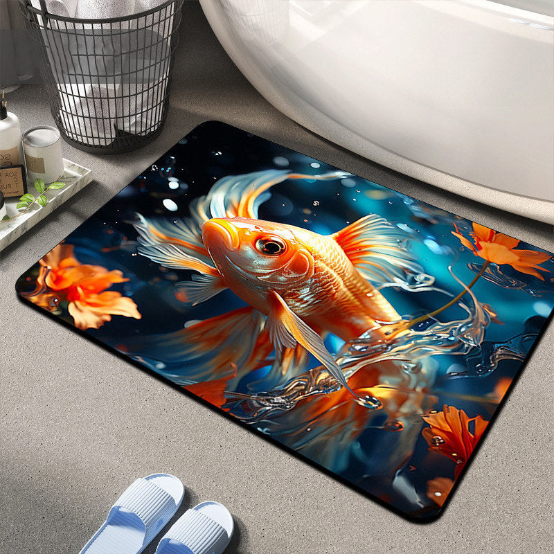 Floral Design Memory Foam Badteppich Brehn