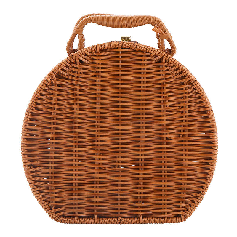 Damen Runde Wicker Handtasche Brehn