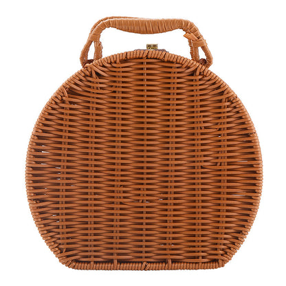 Damen Runde Wicker Handtasche Brehn
