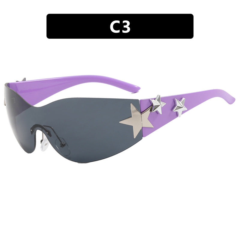 Damen trendige Sonnenbrille mit einzigartigem Sternen-Design Brehn