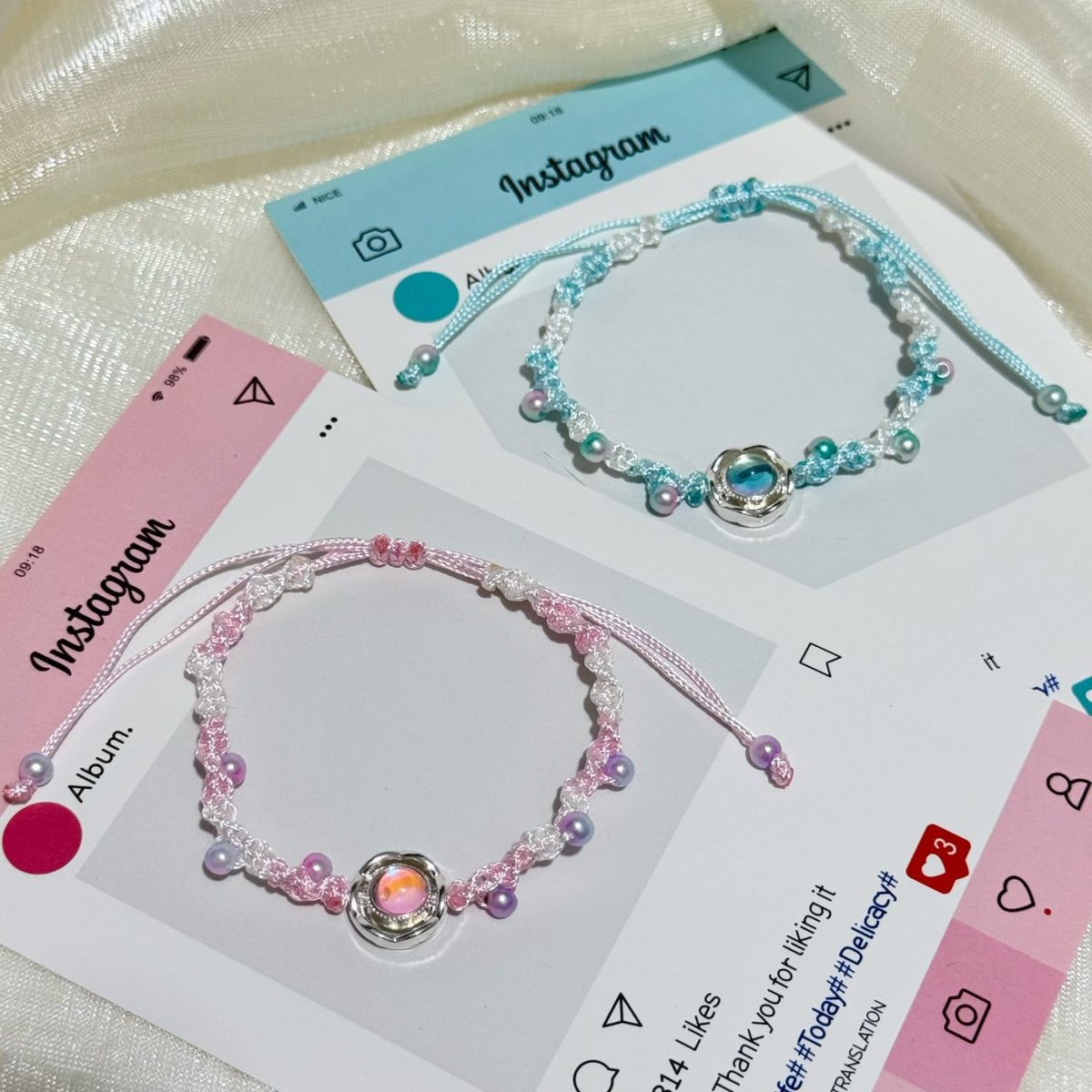 Verstellbares Floral Charm Armband Brehn