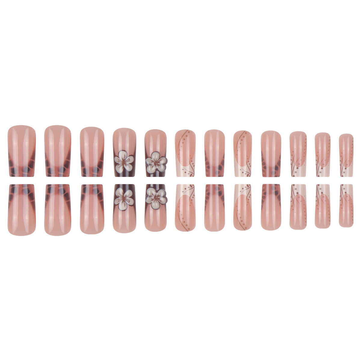 Floral Design Press-On Nails Brehn
