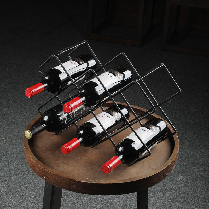 Unisex Weinregal aus schwarzem Metall Brehn