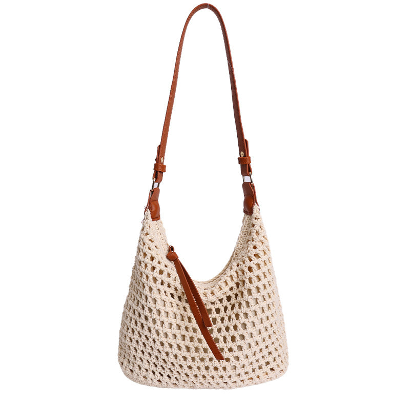 Trendige Netztasche mit Lederakzenten Brehn