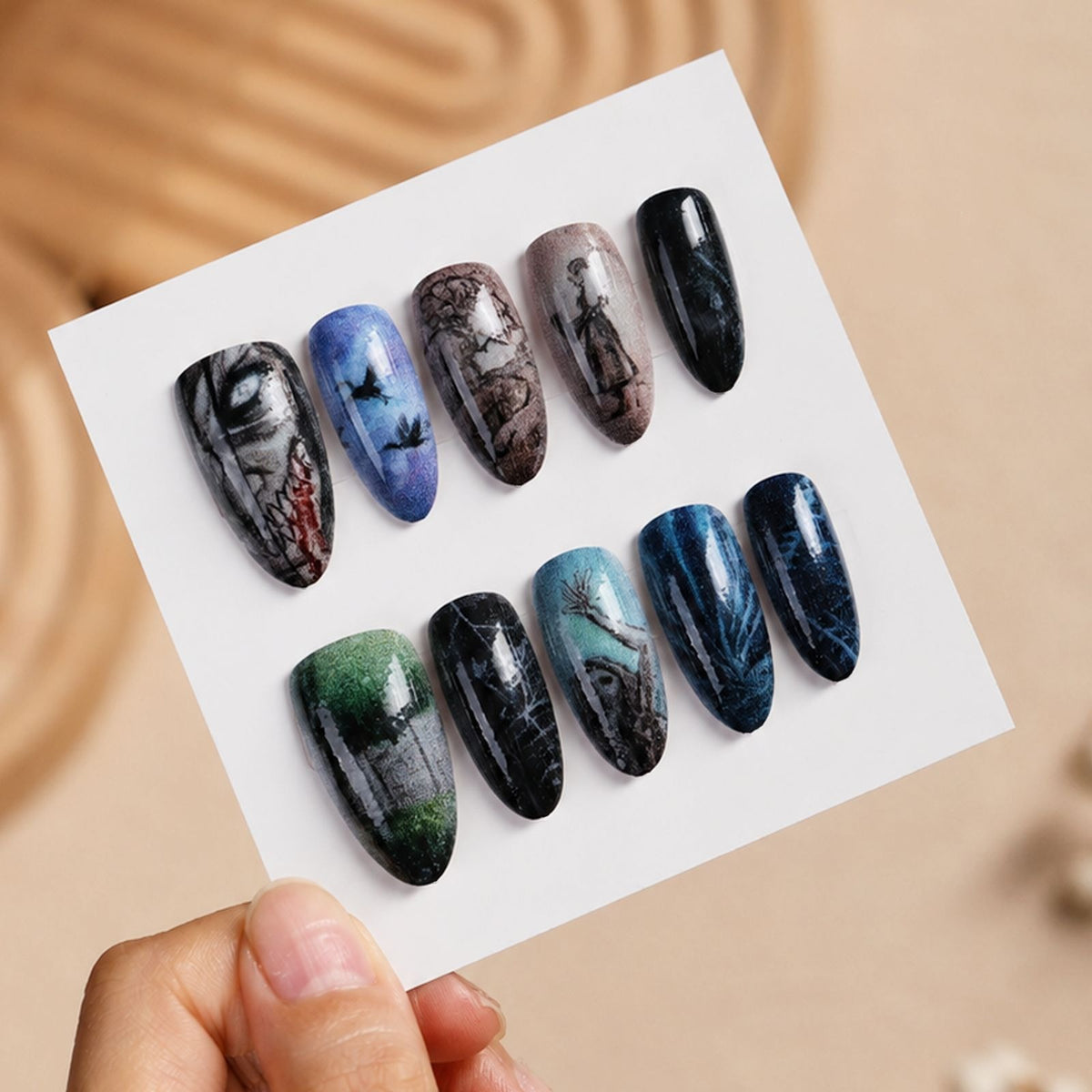 Kunstnagelset mit kreativen und fantasievollen Designs Brehn