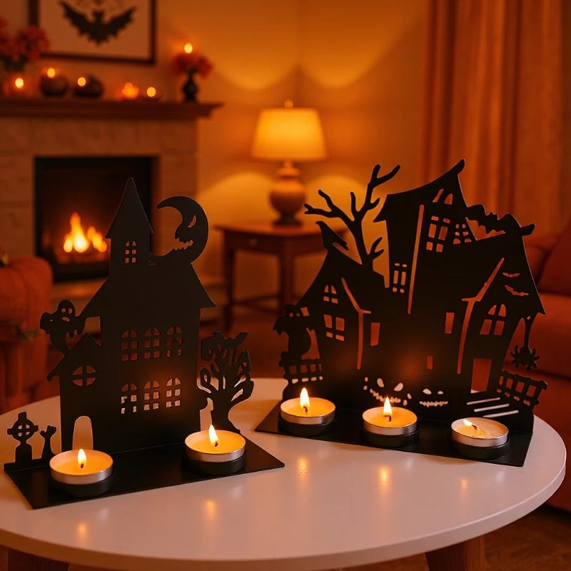 Haunted House Metall Teelichthalter Deko Brehn
