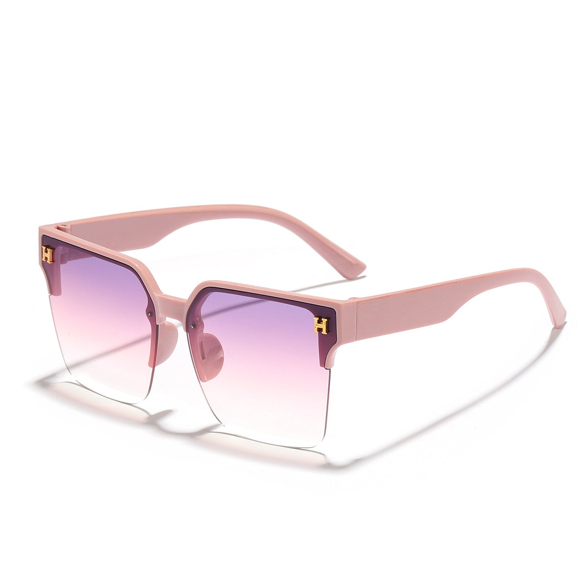Damen moderne quadratische Sonnenbrille mit transparentem Rahmen Brehn