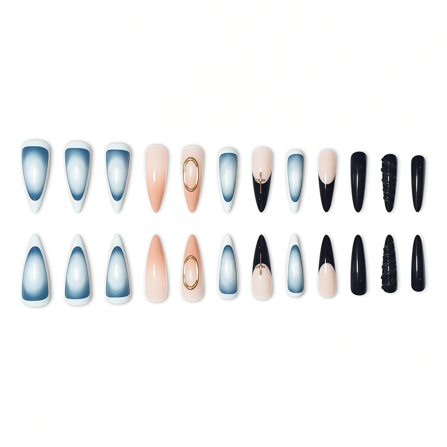 Elegante Stiletto-Nagelerweiterungen mit einzigartigen Akzenten Brehn
