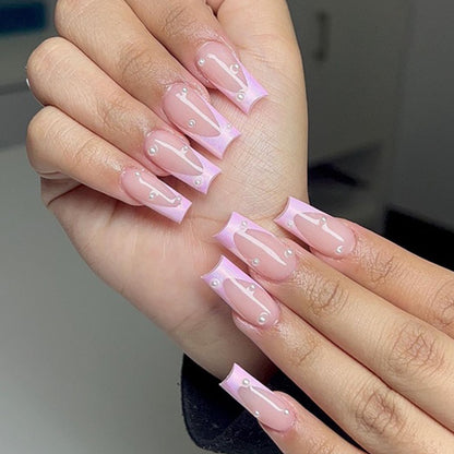 Elegante 3D Perlenakzent-Nagelkunstverlängerungen Brehn