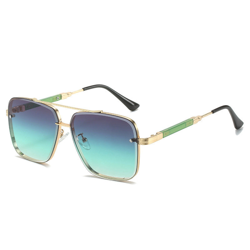 Damen Geometrische Oversize-Sonnenbrille mit filigranem Metallrahmen Brehn