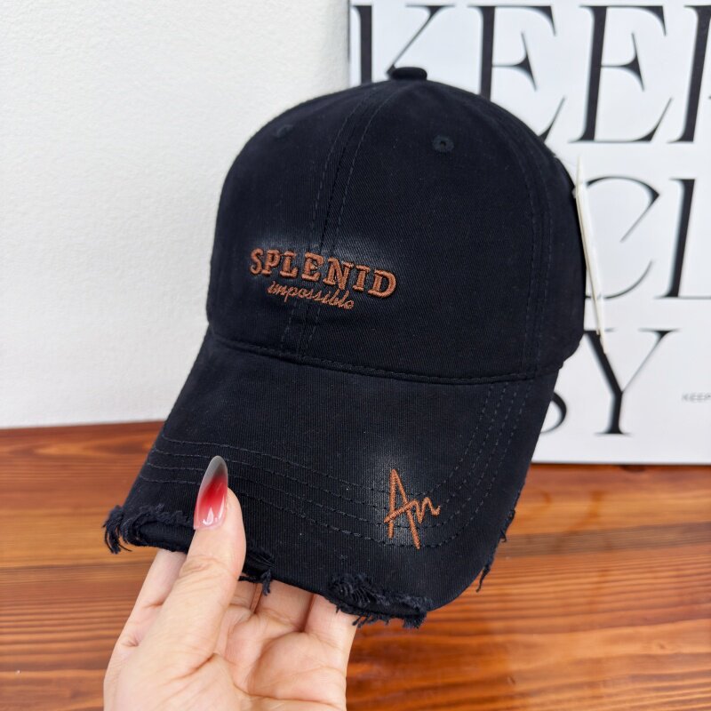 Damen Distressed Graphic Baseball Cap Brehn