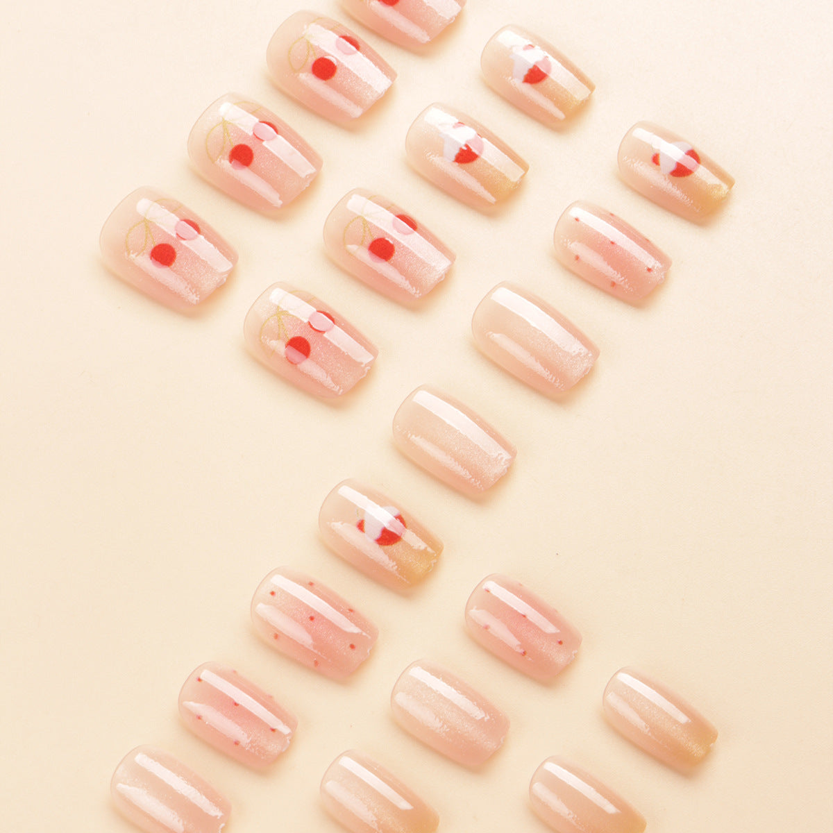 Künstlerische, von Früchten inspirierte Press-On-Nagelspitzen Brehn