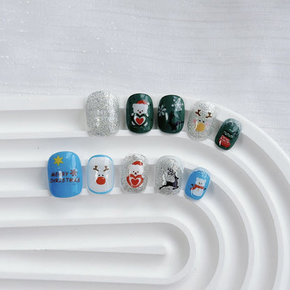 Künstlerisches Press-On Nagelkunstset mit Herz- und himmlischen Designs