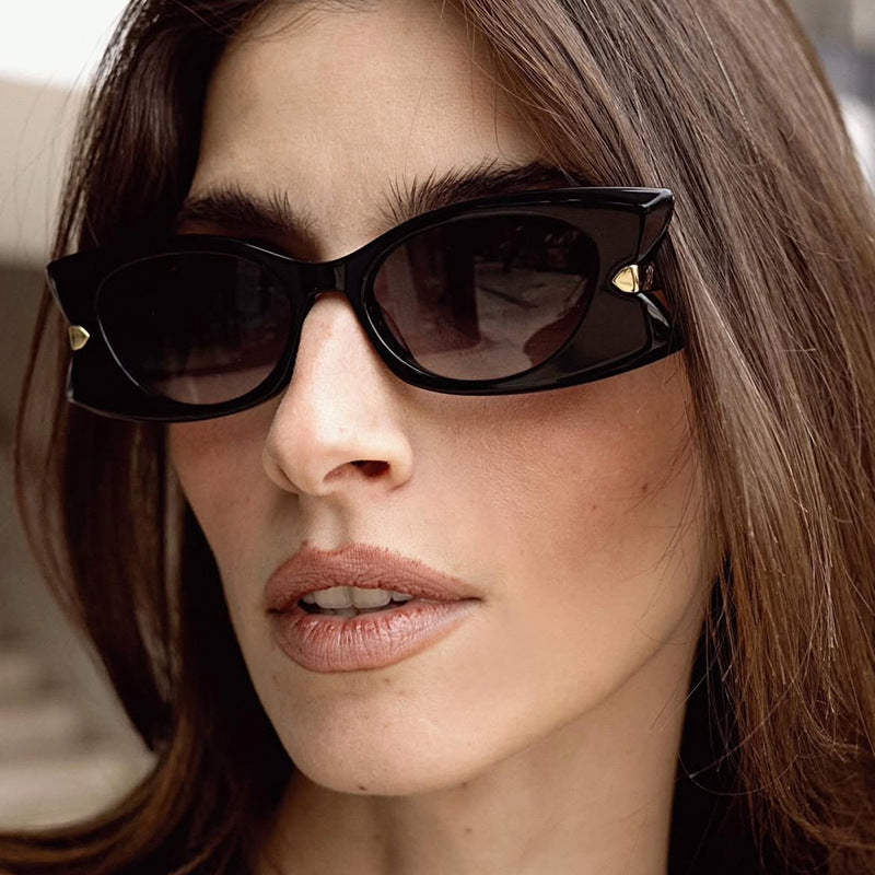 Damen Cat-Eye Sonnenbrille mit stilvollem Einsatz aus Metall und UV-Schutz Brehn