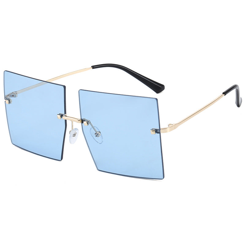 Damen moderne geometrische Sonnenbrille mit filigranem Metallrahmen Brehn