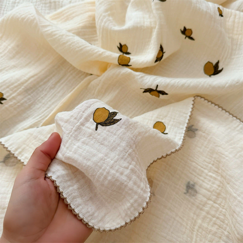 Damen Kuschelige Baumwoll-Decke mit floralem Design Brehn