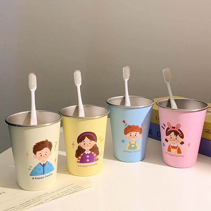 Edelstahl Trinkbecher mit Fröhlichem Familienmotiv Brehn