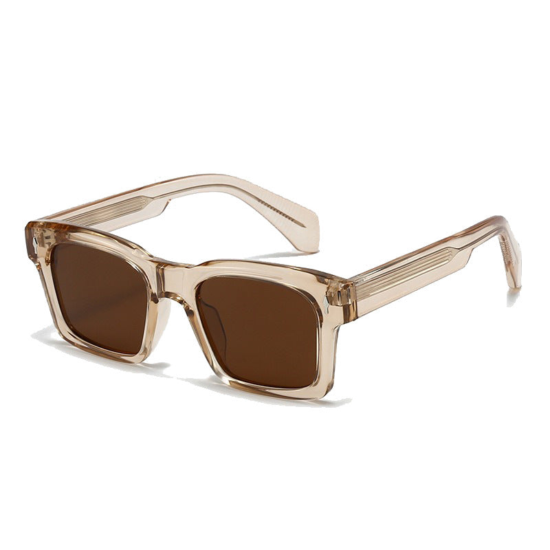 Damen Modische quadratische Sonnenbrille mit angesagtem transparentem Rahmen Brehn