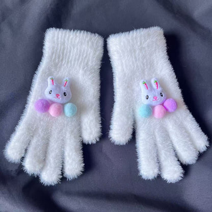 Süße Plüsch-Hasen-Themen Fingerlose Handschuhe Brehn